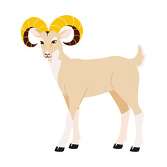 Isolated goat character chinese zodiac symbol Vector