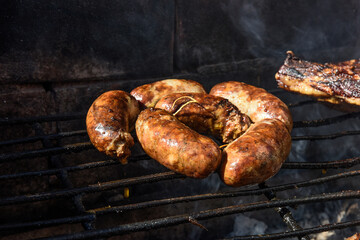 Barbecue, grilled sausages , traditional argentine cuisine
