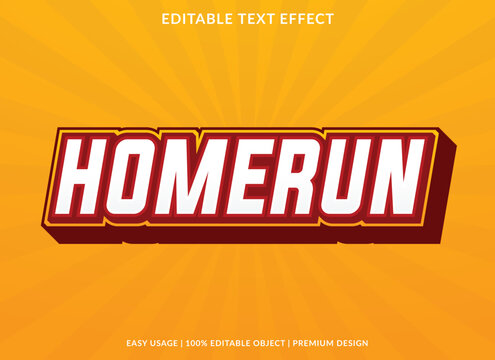 Homerun Editable Text Effect Template Use For Business Logo And Brand