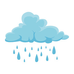 cloudy with rain vector illustration on white background. cold day. rainy day, weather icon. hand drawn vector. doodle art for kids, logo, clipart, sticker, cover, poster, banner.