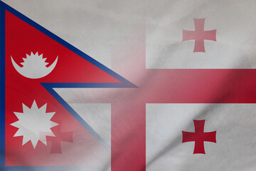 Nepal and Georgia national flag international contract GEO NPL