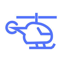 helicopter chopper transportation line icon