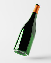 Wine bottle on a white background