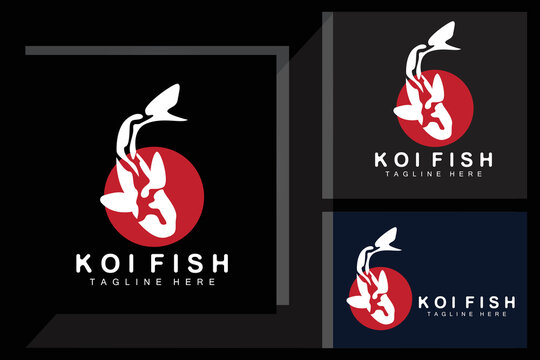 Koi Fish Logo Design Chinese Lucky And Triumph Ornamental Fish