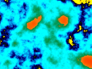 Blue green yellow clouds, abstract watercolor background