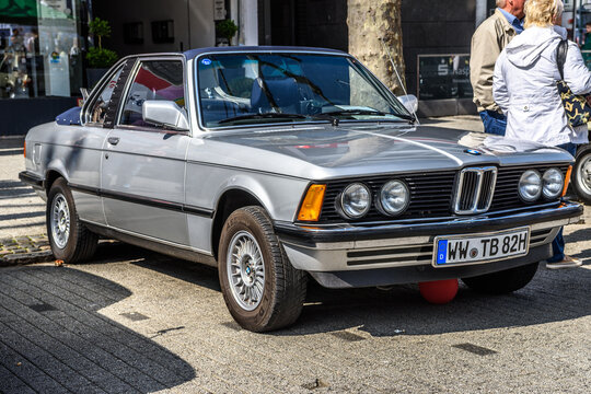 GERMANY, LIMBURG - APR 2017: silver BMW E24 6 1976 in Limburg an der Lahn, Hesse, Germany
