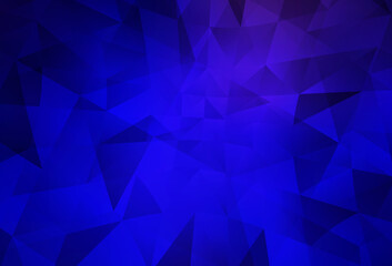 Dark BLUE vector polygon abstract backdrop.