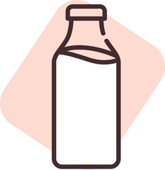 Allergy on milk, icon, vector on white background.