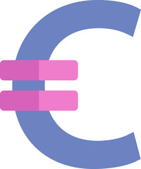 Banking euro, icon, vector on white background.