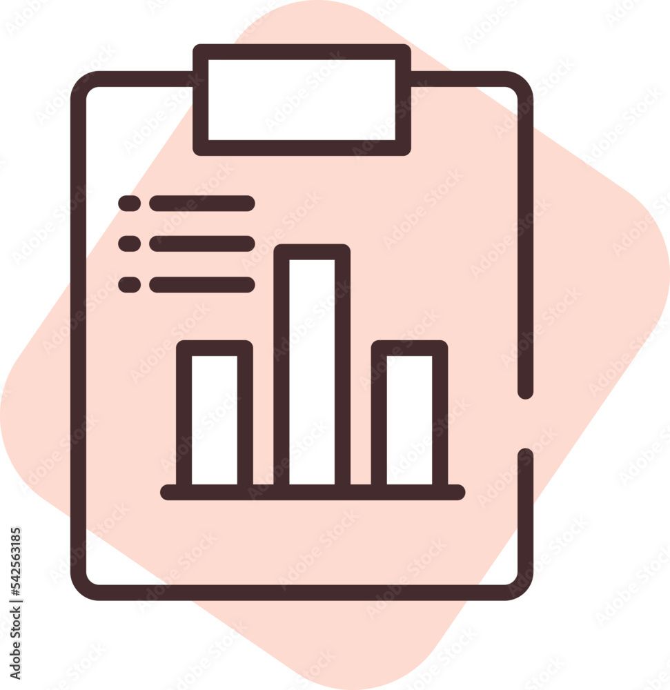 Poster Chart project, icon, vector on white background.