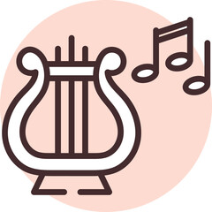 Event music, icon, vector on white background.