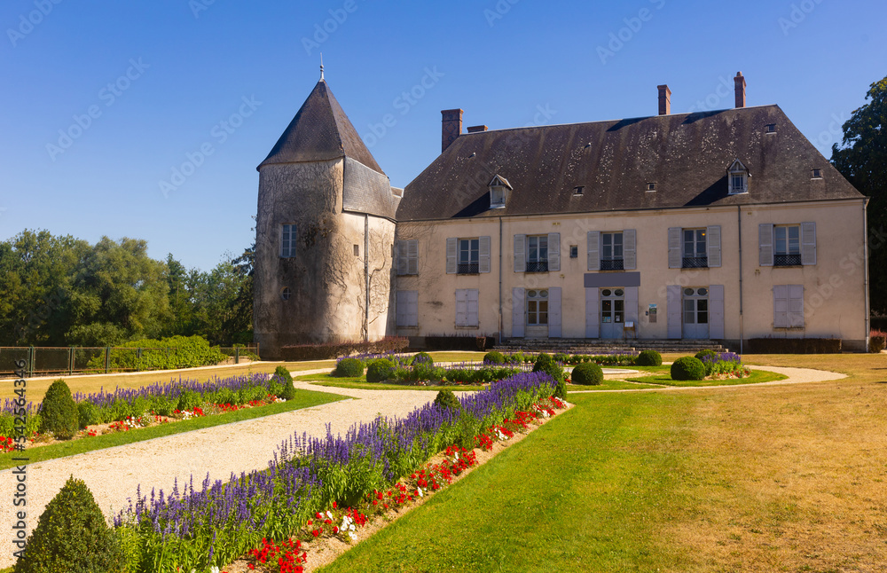 Wall mural Picturesque summer view of Castle of Saint-Maur located in Argent-sur-Sauldre, in department of Cher, region Centre-Val de Loire, France