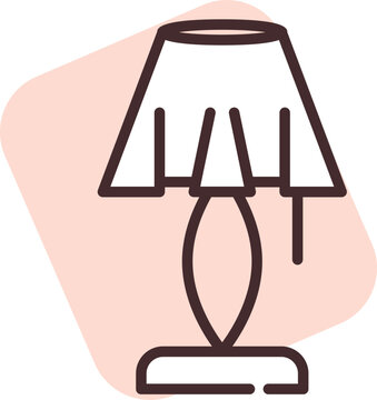 recommend clip art: Light desk lamp, icon, vector on white background.