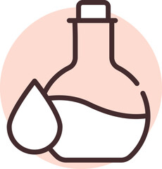 Body treatment body oil, icon, vector on white background.