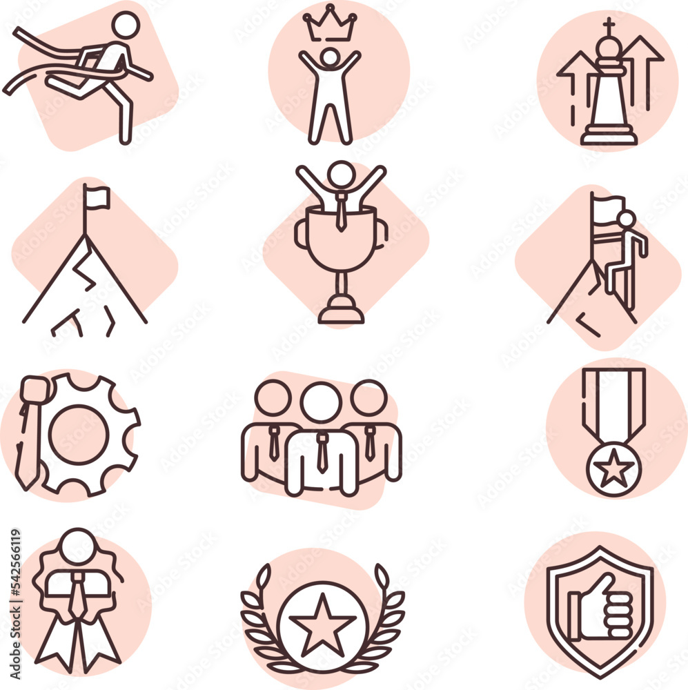 Poster People and businesses, icon, vector on white background.