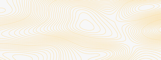 Fototapeta na wymiar The stylized orange abstract topographic map with lines and circles background. Topographic map and place for texture. Topographic gradient linear background with copy space. Vector illustration.