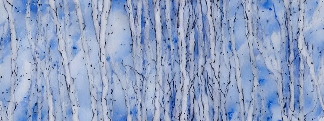 The watercolor winter forest is a picture of serenity and beauty. The snow-covered trees are like white sentinels standing guard over the peaceful scene. A gentle stream runs through the forest, addin