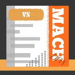 illustration of a set of banner versus match day template for media social