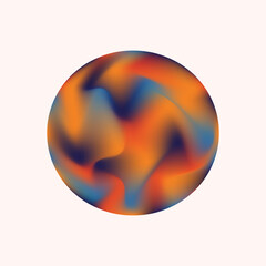 Creative minimalist Abstract art background with with circles in colorful red orange blue and navy on light beige or white background Design for wall decoration, postcard, poster or brochure, banner, 