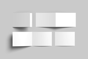 A5 landscape bifold brochure mockup blank