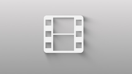 flim icon isolated on grey background. shadow on background move. 4K Video motion graphic animation	