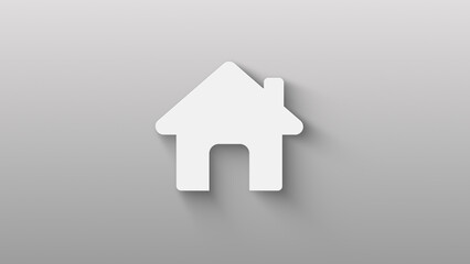home icon isolated on grey background. shadow on background move. 4K Video motion graphic animation	