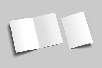 A5 bifold brochure mockup blank