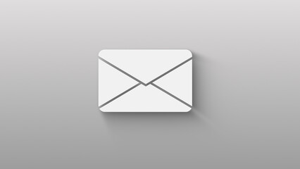Email messaging icon isolated on grey background. shadow on background move. 4K Video motion graphic animation