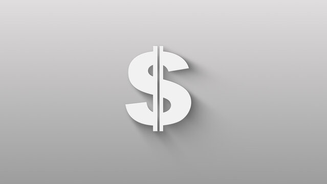 Animated Coin Dollarmoney. money icon isolated on grey background. shadow on background move. 4K Video motion graphic animation
