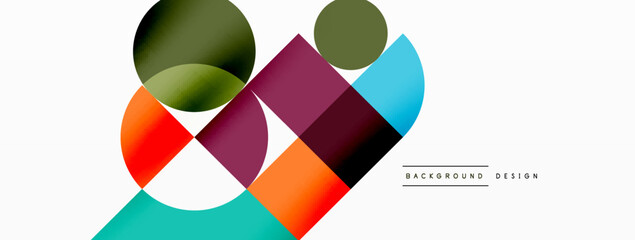 Obraz premium Beautiful abstract background. Circles, triangle shapes, and squares. Minimal geometric template for wallpaper, banner, background or landing