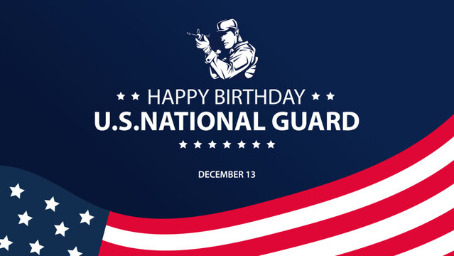 United States National Guard birthday. December 13. Holiday concept. Template vector