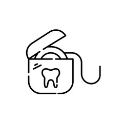 Dental floss icon. Pixel perfect, editable stroke