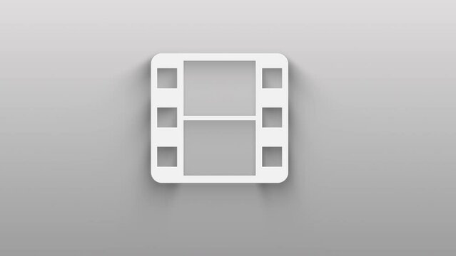 flim icon isolated on grey background. shadow on background move.  4K Video motion graphic animation