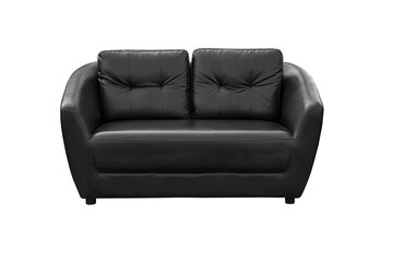 Black leather armchair.