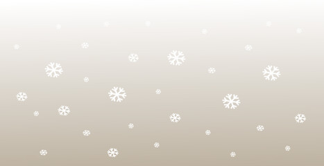 Beige and white winter background with snowflakes vector illustration.
