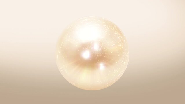 Pearl ball animated motion of a plasma ball yellow color in an abstracted crystal ball glowing energy flowing in magic crystal ball.