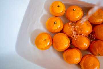 Clementines in sink