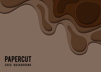 Paper cut background. Abstract paper art. Vector design Wavy geometric liquid flow graphic in coco theme
