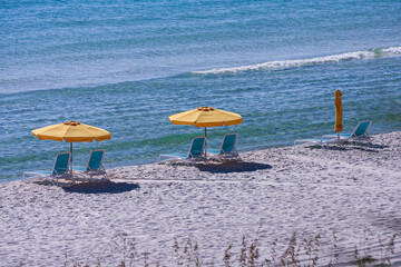 beach chairs on the beach