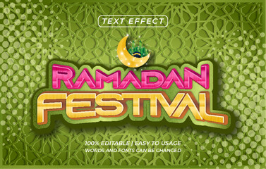 Ramadan festival text effect style with 3D concept
