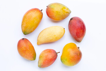 Tropical fruit, Mango  on white background.