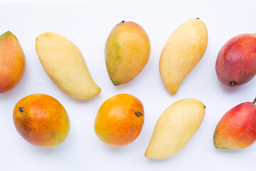 Tropical fruit, Mango  on white background.