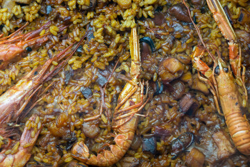 Seafood paella. Spanish typical food.