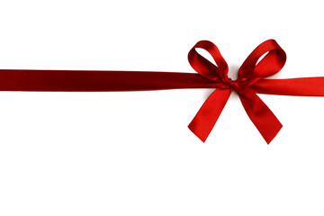 Red ribbon bow isolated on white