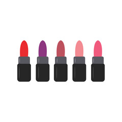 color lipsticks. lipstick set isolated on white background. vector Illustration of lipstick. 