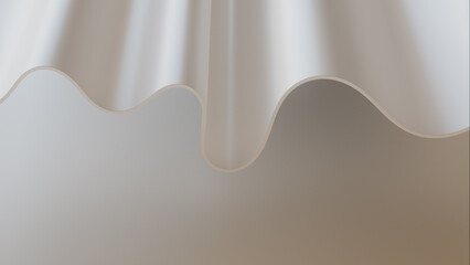 Modern 3D Abstract Background with Undulating Surface. White Wallpaper with Copy-Space.