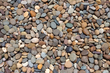 Pebbles, sea stones for background