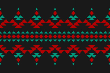Beautiful ethnic ikat art. Seamless pattern in tribal. Aztec geometric ornament print. Design for background, wallpaper, illustration, fabric, clothing, carpet, textile, batik, embroidery.