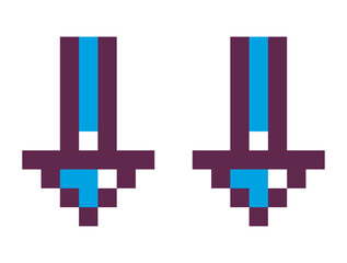 Pixelated arrows showing down, cursors direction