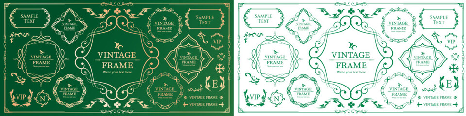 Christmas motif frame design set. Gorgeous and elegant design material	
